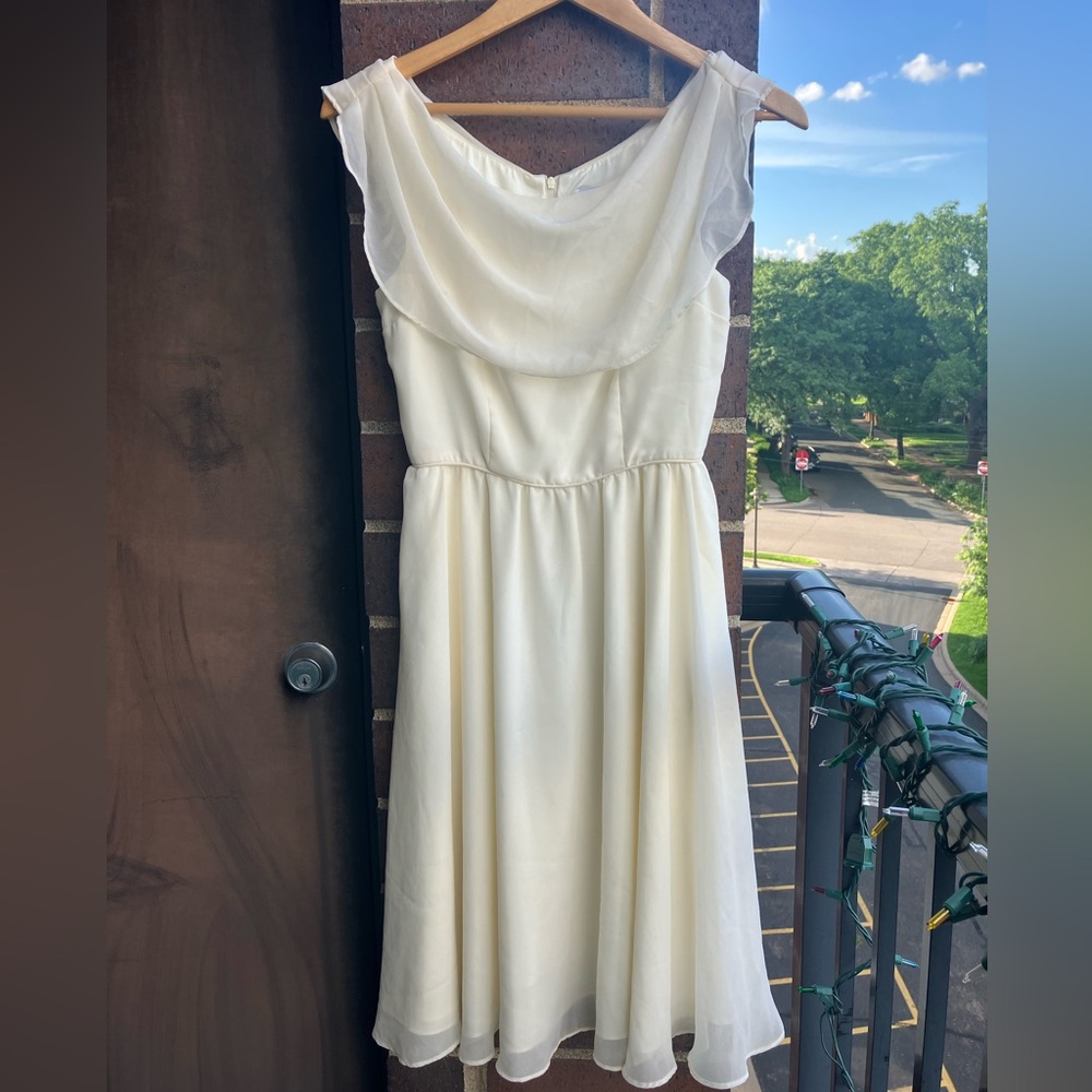 ModCloth Geode Cream Flowy Dress